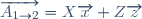 \overrightarrow{A_{1\to 2}}=X\overrightarrow{x}+Z\overrightarrow{z}